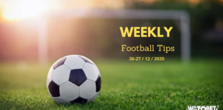 Weekly football tips 26-27/12/2020