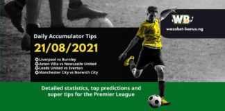 Super Free Daily Accumulator Tips for the Premier League 21/08/2021