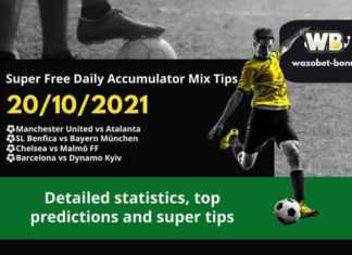 Free Daily Accumulator Tips for the Champions League 20.10.2021.