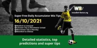 Free Daily Accumulator Tips for the Premier League 16.10.2021.