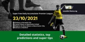 Free Daily Accumulator Tips for the Premier League 23.10.2021.
