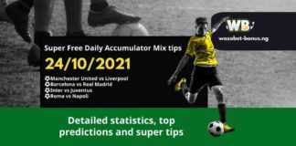 Free Daily Accumulator Tips for the Top European Leagues 24.10.2021.