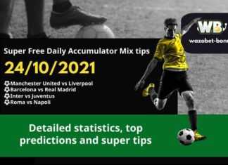 Free Daily Accumulator Tips for the Top European Leagues 24.10.2021.