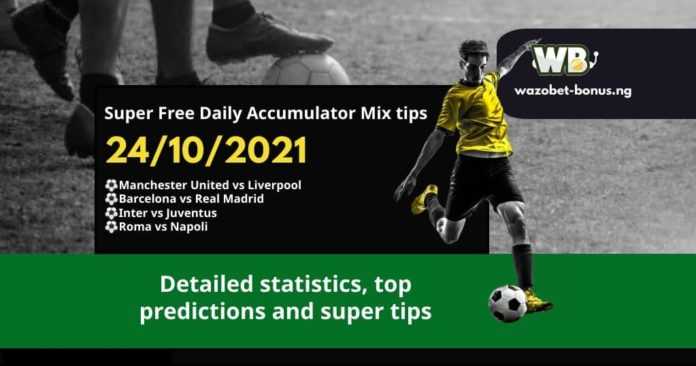 Free Daily Accumulator Tips for the Top European Leagues 24.10.2021.