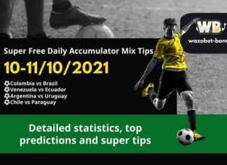 Free Daily Accumulator Tips for the World Cup Qualifications 10-11.10.2021.