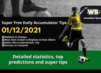 Free Daily Accumulator Tips for the Premier League 01.12.2021.