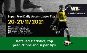 Free Daily Accumulator Tips for the Top European Leagues 20-21.11.2021.
