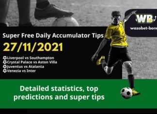 Free Daily Accumulator Tips for the Top European Leagues 27.11.2021.