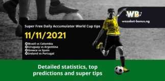 Free Daily Accumulator Tips for the World Cup Qualifications 11.11.2021.