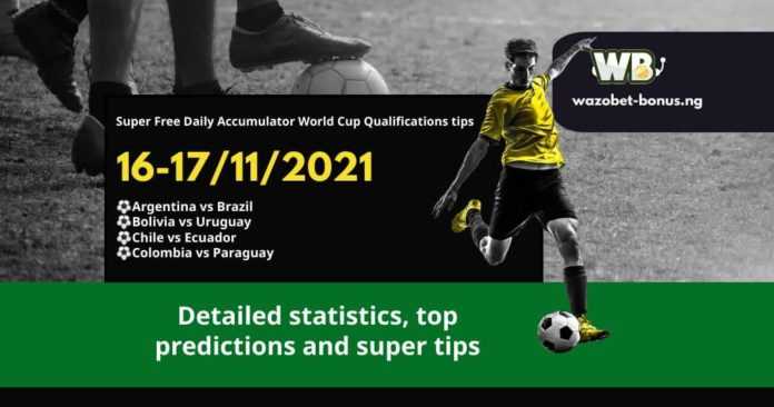 Free Daily Accumulator Tips for the World Cup Qualifications 16-17.11.2021.