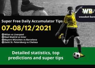 Free Daily Accumulator Tips for the Champions League 07-08.12.2021.