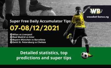 Free Daily Accumulator Tips for the Champions League 07-08.12.2021.
