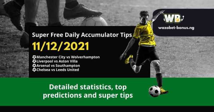 Free Daily Accumulator Tips for the Premier League 11.12.2021.