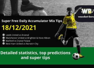 Free Daily Accumulator Tips for the Premier League 18-12-2021