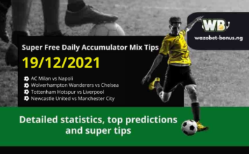 Free Daily Accumulator Tips for the Top European Leagues 19.12.2021.