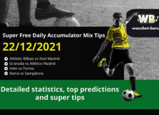 Free Daily Accumulator Tips for the Top European Leagues 22.12.2021.