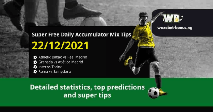Free Daily Accumulator Tips for the Top European Leagues 22.12.2021.