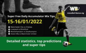 Free Daily Accumulator Tips for the Premier League 15-16.01.2022.