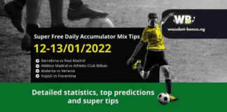 Free Daily Accumulator Tips for the Top European Leagues 12-13.01.2022.