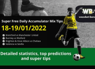 Free Daily Accumulator Tips for the Top European Leagues 18-19.01.2022.
