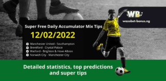 Free Daily Accumulator Tips for the Premier League 12.02.2022.