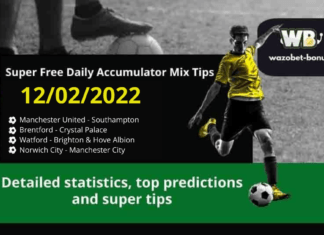Free Daily Accumulator Tips for the Premier League 12.02.2022.