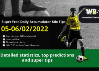 Free Daily Accumulator Tips for the Top European Leagues 05-06.02.2022.