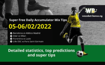 Free Daily Accumulator Tips for the Top European Leagues 05-06.02.2022.