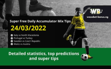 Free Daily Accumulator Tips for World Cup Qualifications 24.03.2022.