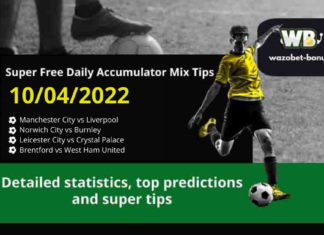 Free Daily Accumulator Tips for the Premier League 10.04.2022.
