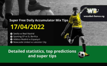 Free Daily Accumulator Tips for the Top European Leagues 17.04.2022.
