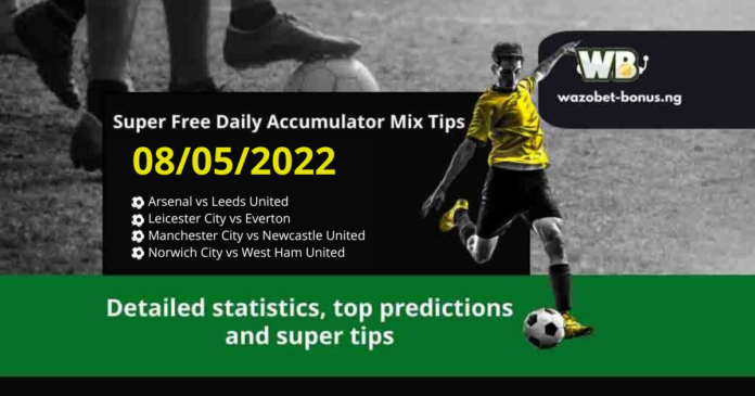 Free Daily Accumulator Tips for the Premier League 08.05.2022.
