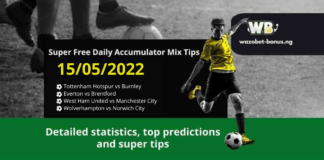 Free Daily Accumulator Tips for the Premier League 15.05.2022.