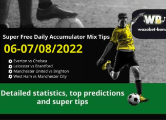 Free Daily Accumulator Tips for the Premier League 06-07.08.2022.