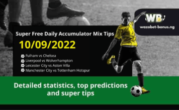 Free Daily Accumulator Tips for the Premier League 10.09.2022.