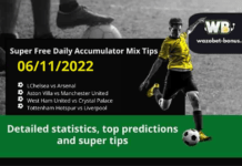 Free Daily Accumulator Tips for the Premier League 06.11.2022.