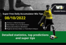 Free Daily Accumulator Tips for the Premier League 08.10.2022.
