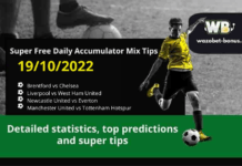Free Daily Accumulator Tips for the Premier League 19.10.2022.