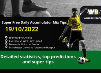 Free Daily Accumulator Tips for the Premier League 19.10.2022.