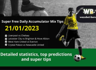 Free Daily Accumulator Tips for the Premier League 21.01.2023.