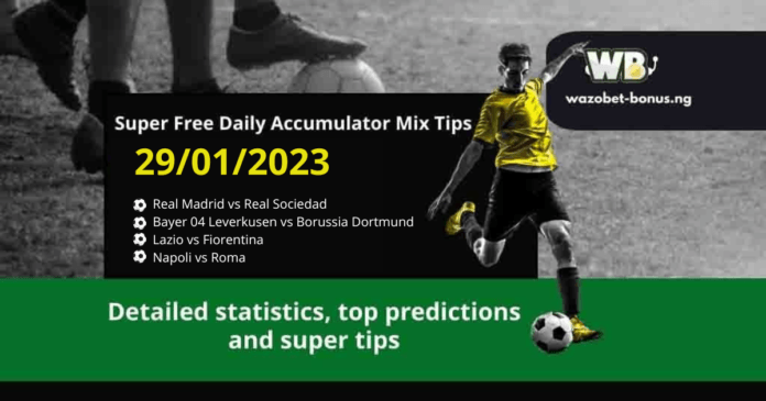 Free Daily Accumulator Tips for the Top European Leagues 29.01.2023.