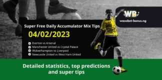Free Daily Accumulator Tips for Premier League 04.02.2023.