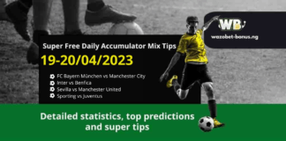 Detailed statistics, top predictions, and super tips for the Top European Leagues 19-20/04/2023: FC Bayern München vs Manchester City, Inter vs Benfica, Sevilla vs Manchester United, Sporting vs Juventus